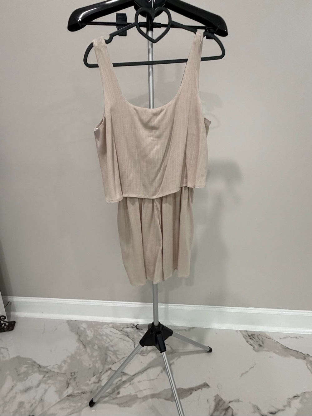 Final Touch Beige Tank Romper